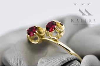 Кольцо Рубин 14-кв Желтое золото Винтаж стиль vrc266y